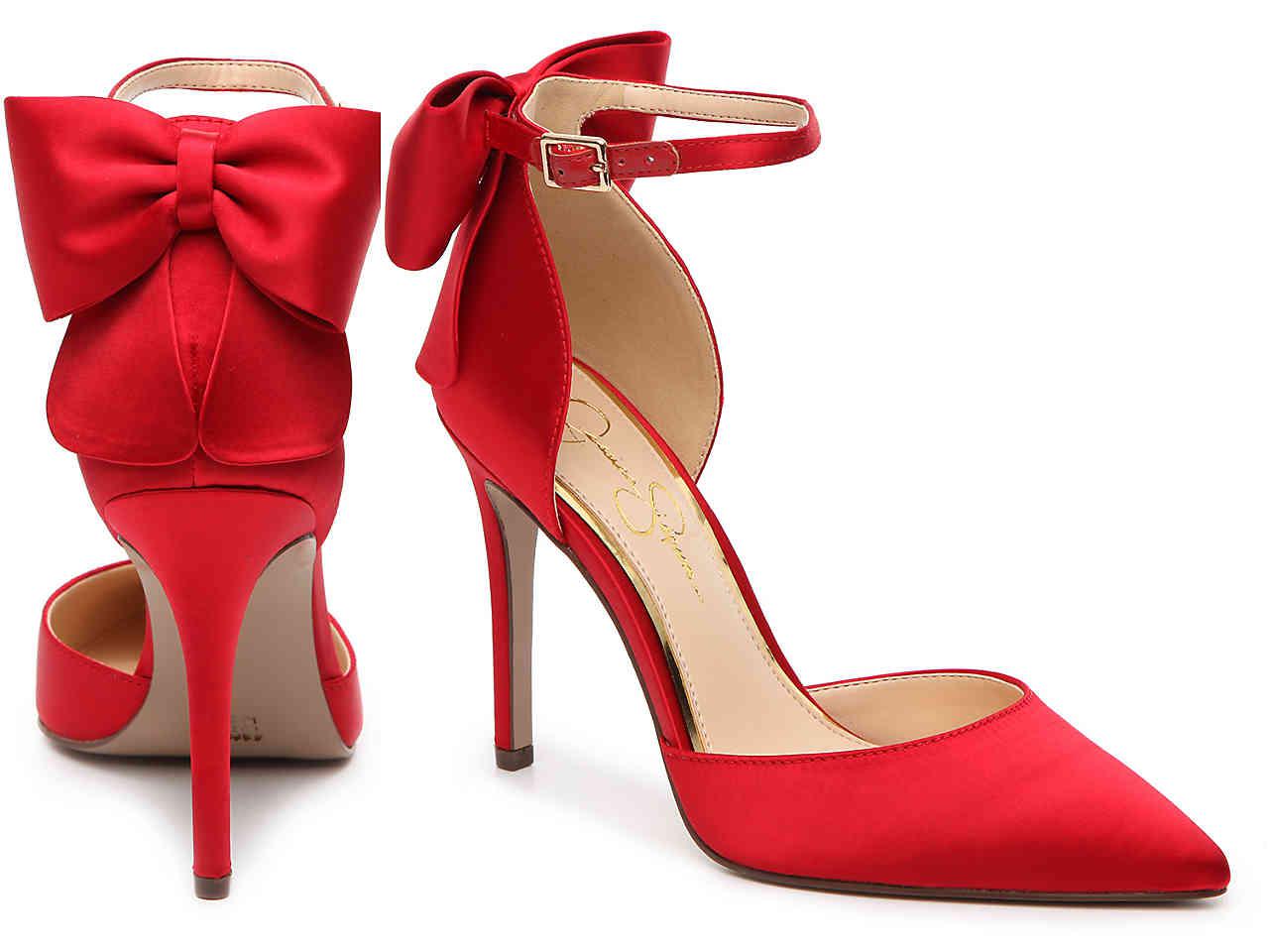 red block heels dsw
