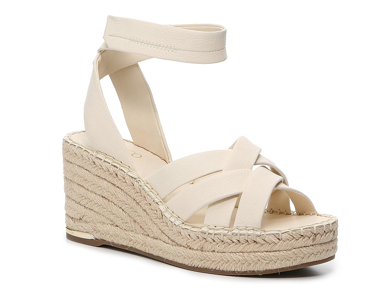 Franco Sarto Carmina Espadrille Wedge Sandal in White | Lyst