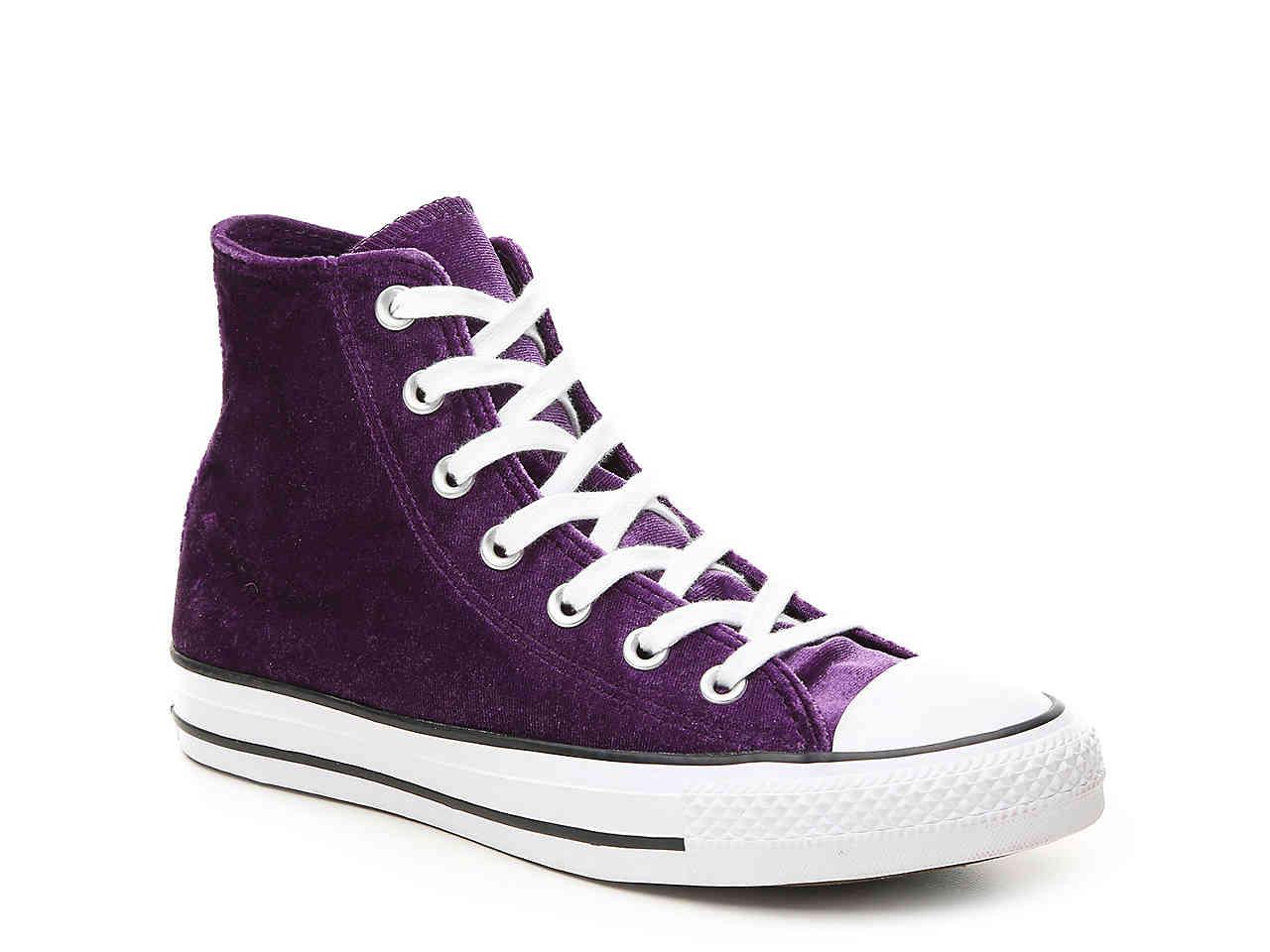 fumar infraestructura Fe ciega Converse Chuck Taylor All Star Velvet High-top Sneaker in Purple | Lyst