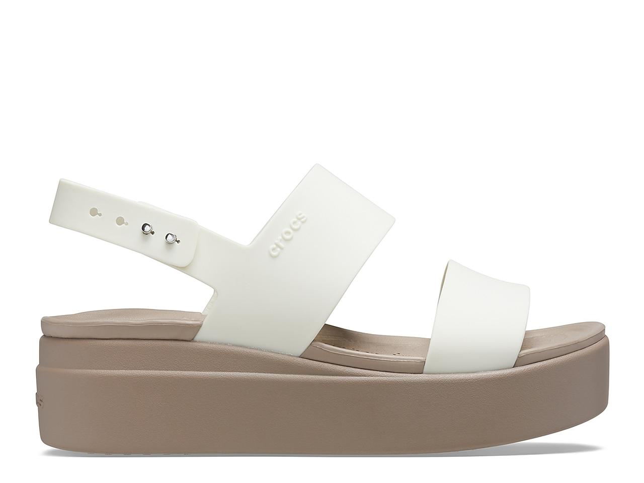 Crocs™ Brooklyn Low Wedge Sandal in White | Lyst