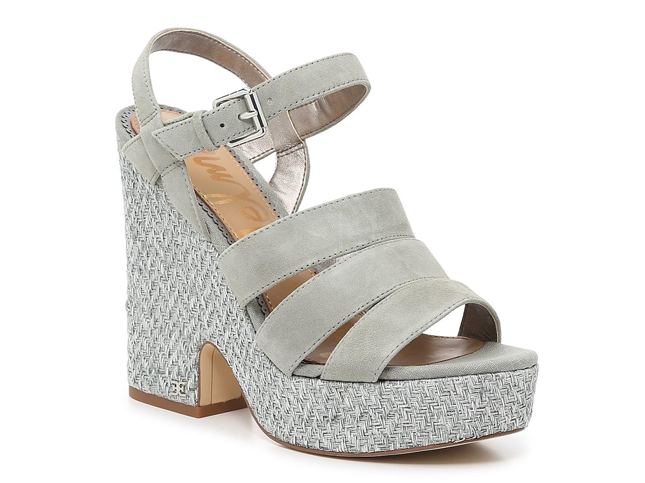 gray platform sandals