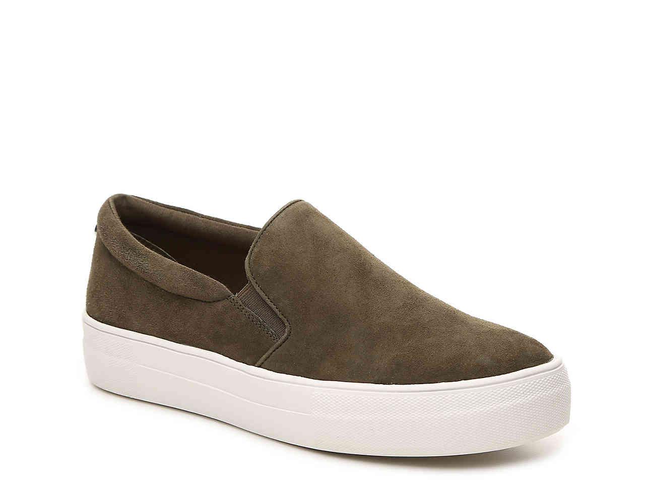 steve madden slip on sneakers olive green