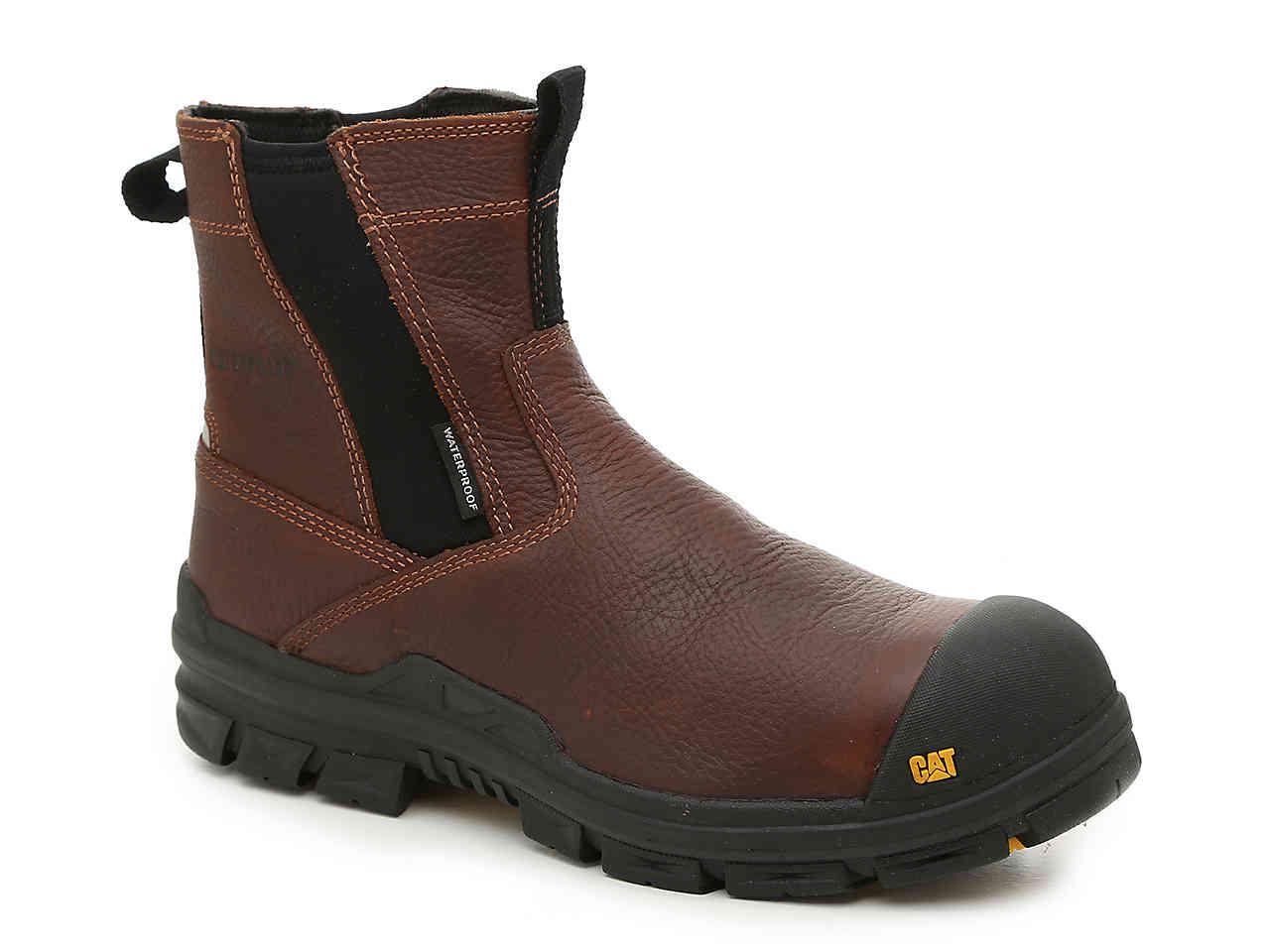 Caterpillar Leather Throttle Work Boot in Dark Brown (Brown) for Men Lyst