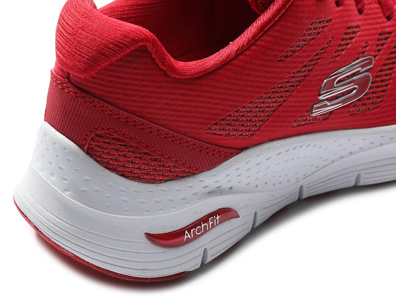 Skechers Synthetic Arch Fit Sneaker in Red - Lyst