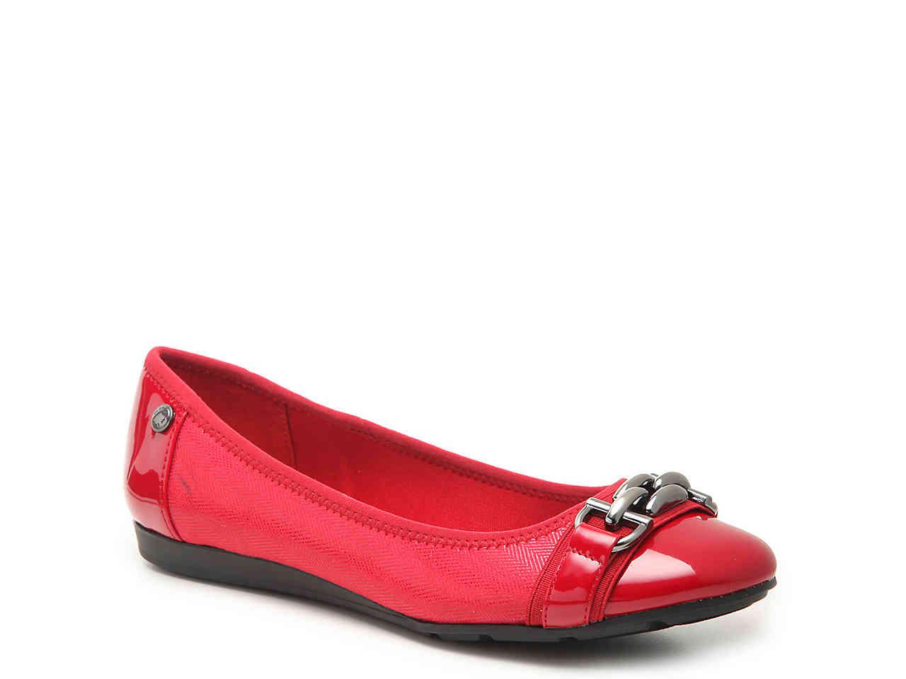 anne klein red flat shoes