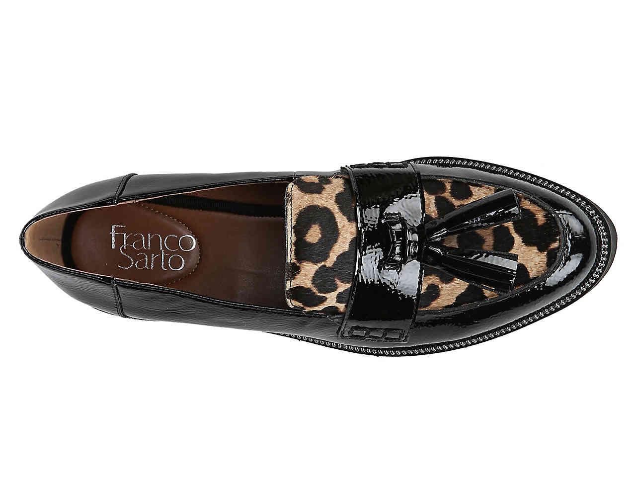 franco sarto leopard print loafers