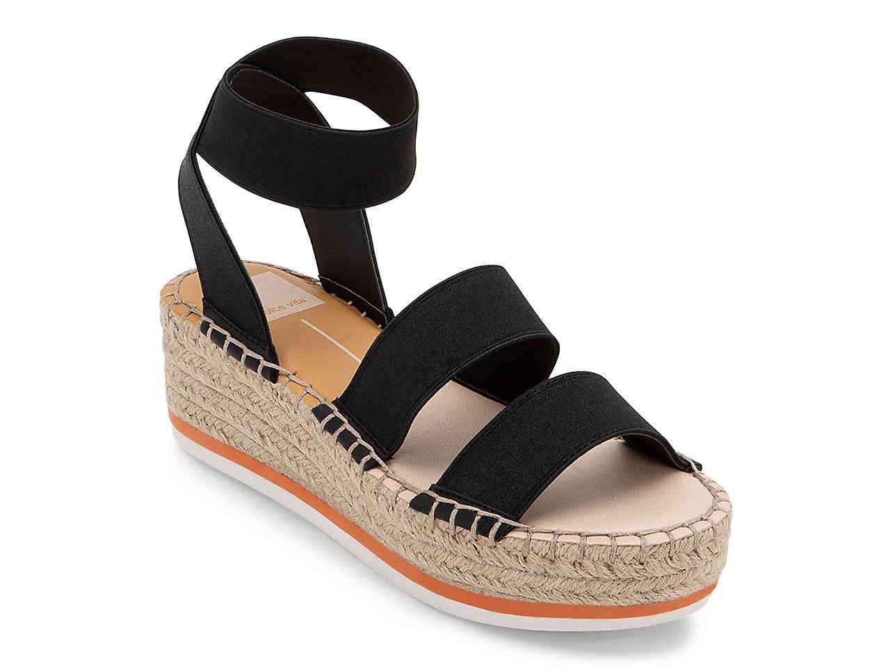 dolce vita black wedge sandals