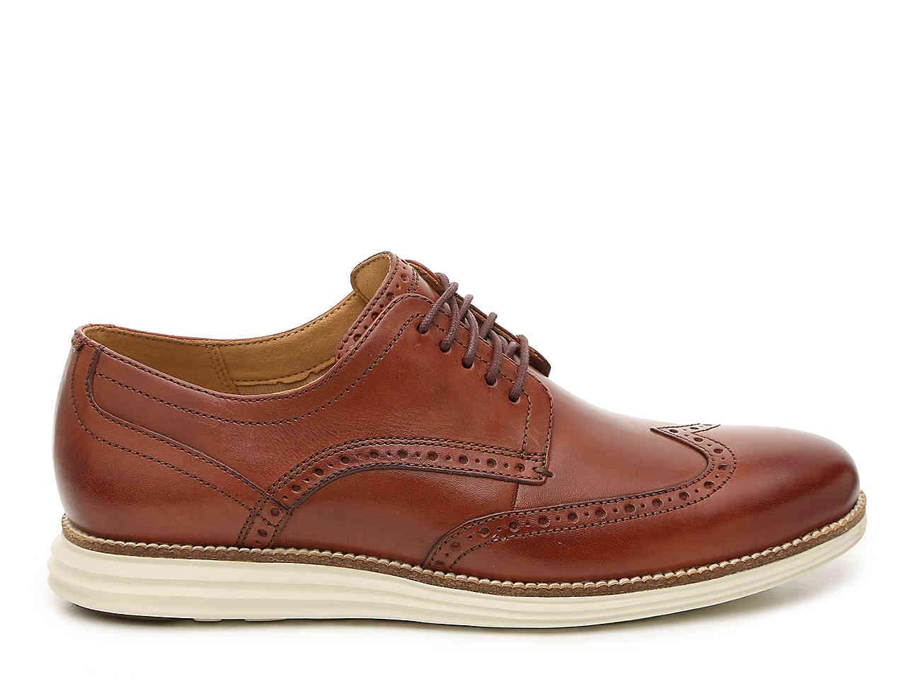cole haan original grand cognac wingtip oxfords