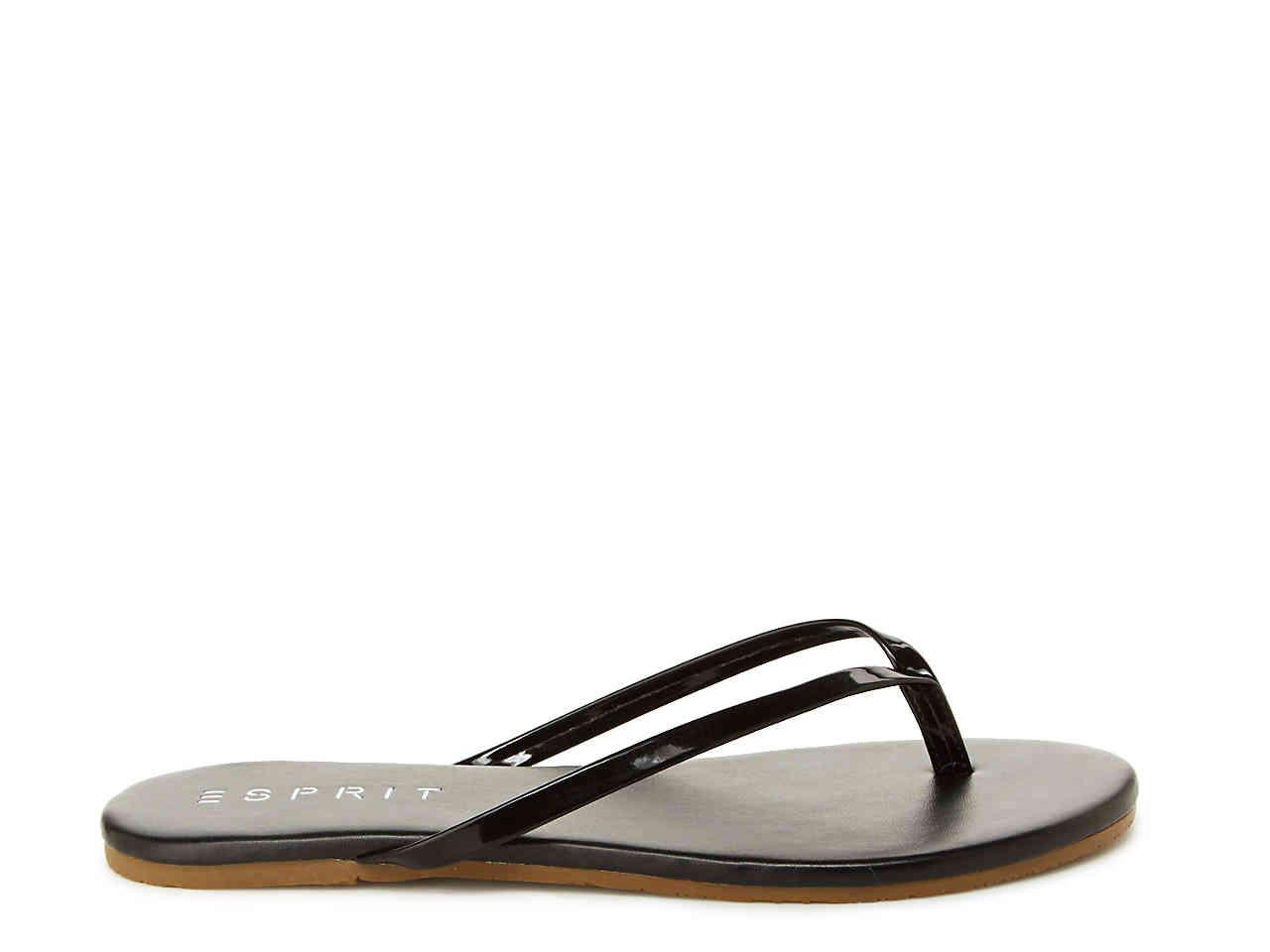 esprit black flip flops