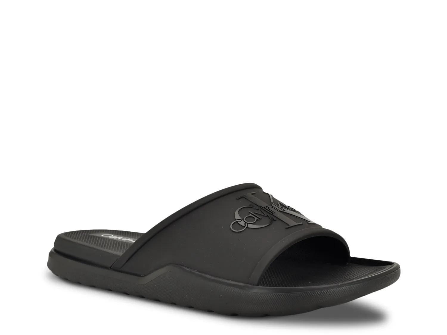 New WB Mens Calvin Klein Men\'s Black Slide Sandals MENS CALVIN KLEIN SLIP ON SLIDES BLACK SANDALS SIZE 10 | eBay main image 2