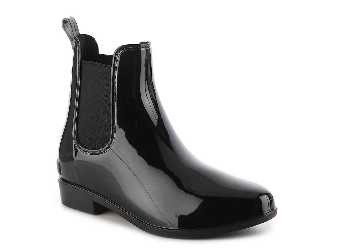 ralph lauren black and red rain boots