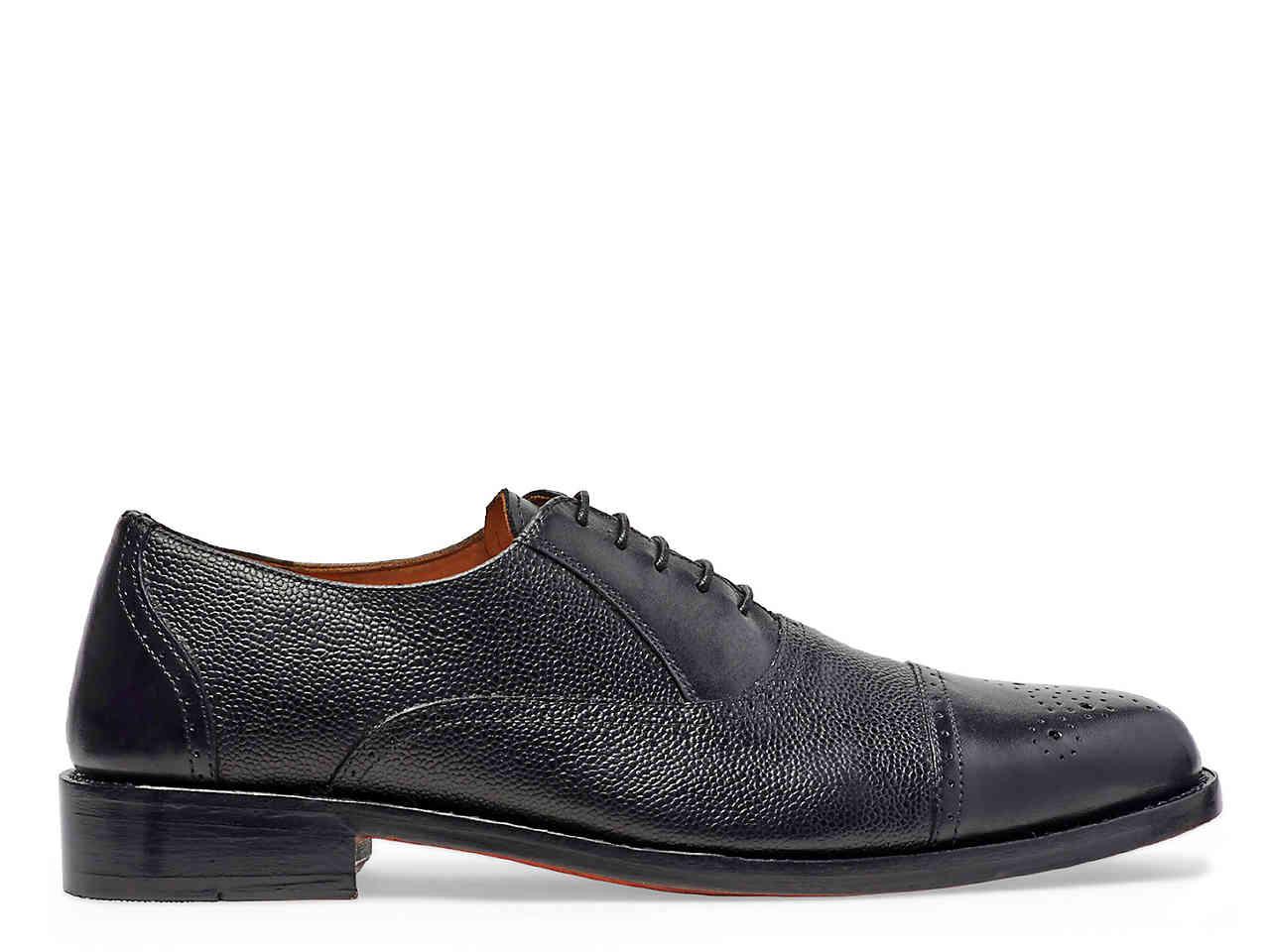 Carlos By Carlos Santana Leather Medallion Cap Toe Oxford In Black For Men Lyst