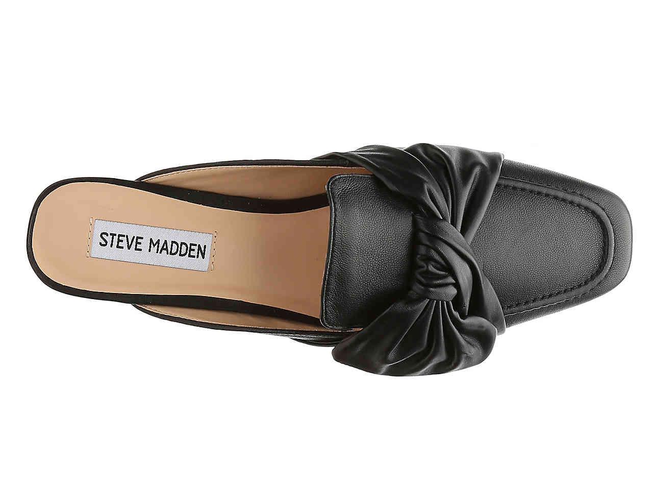 Steve Madden Satin Isla Mule in Black Leather (Black) Lyst
