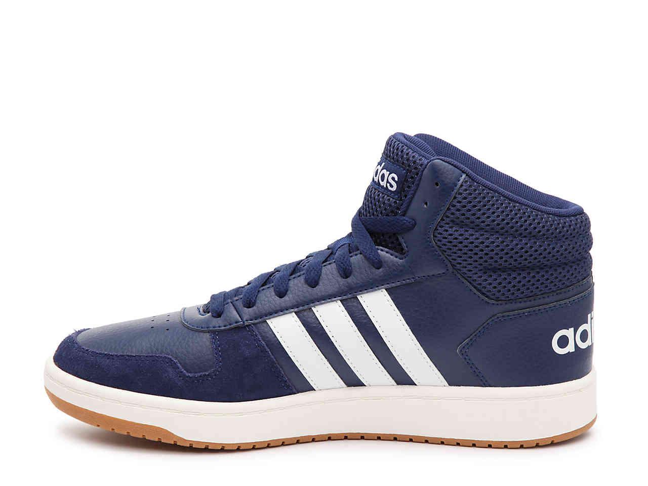 adidas Leather Hoops 2.0 Mid Sneaker in Navy (Blue) for Men - Lyst