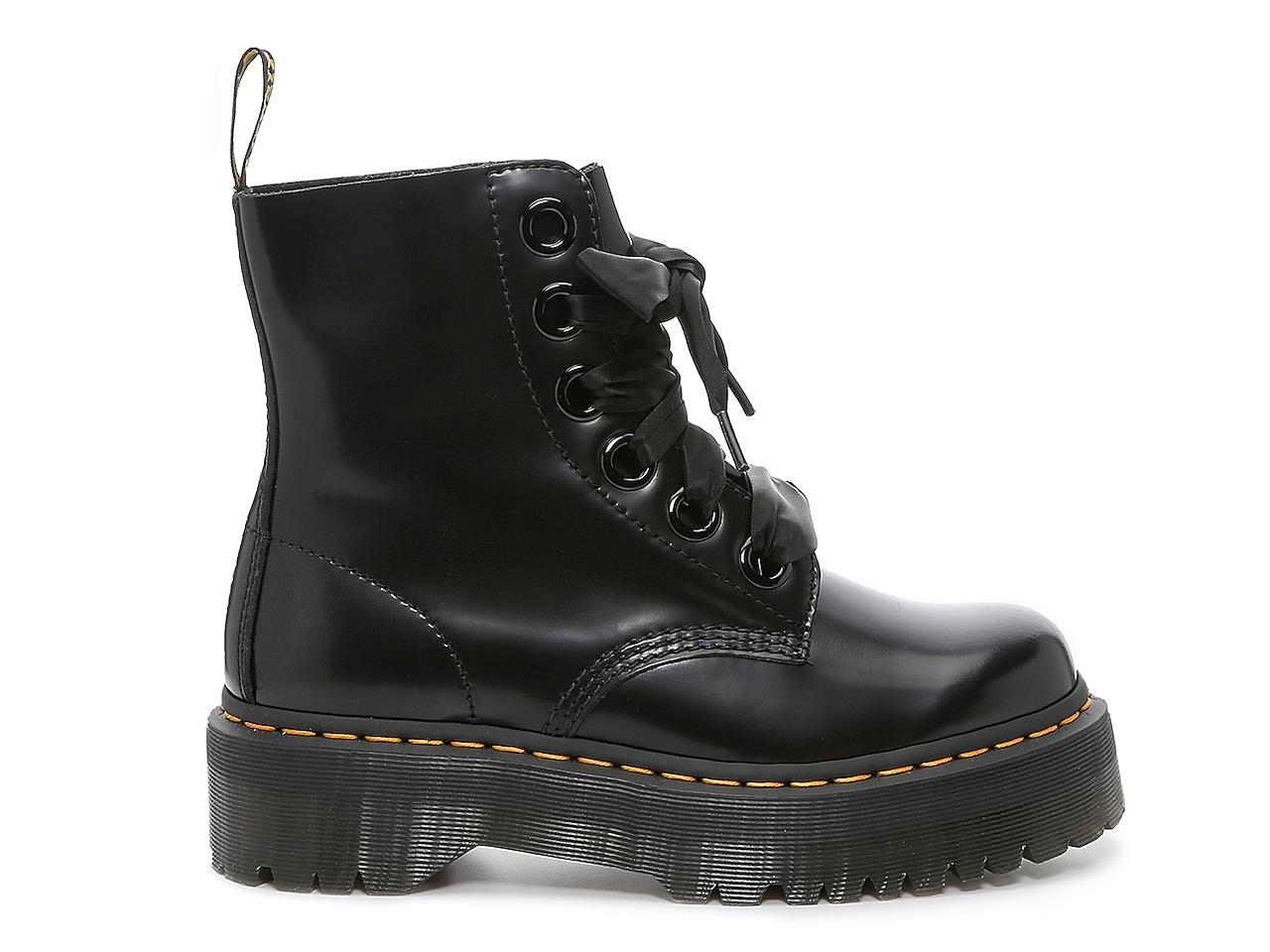 Dr. Martens Leather Molly Platform Boot in Black | Lyst