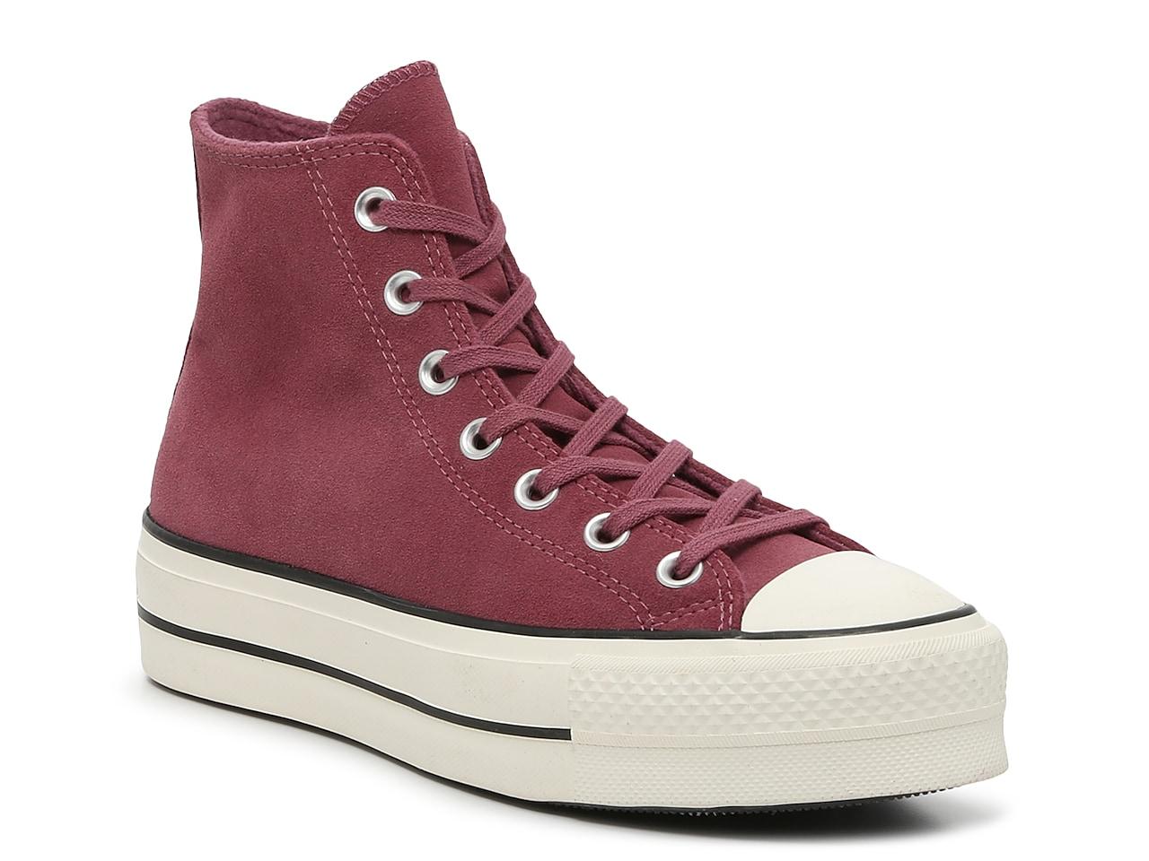 Converse Suede Chuck Taylor High-top Platform Sneaker in Burgundy (Purple)  | Lyst