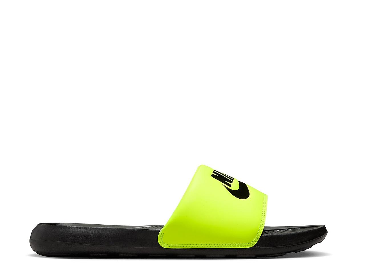 Neon green slides nike on sale