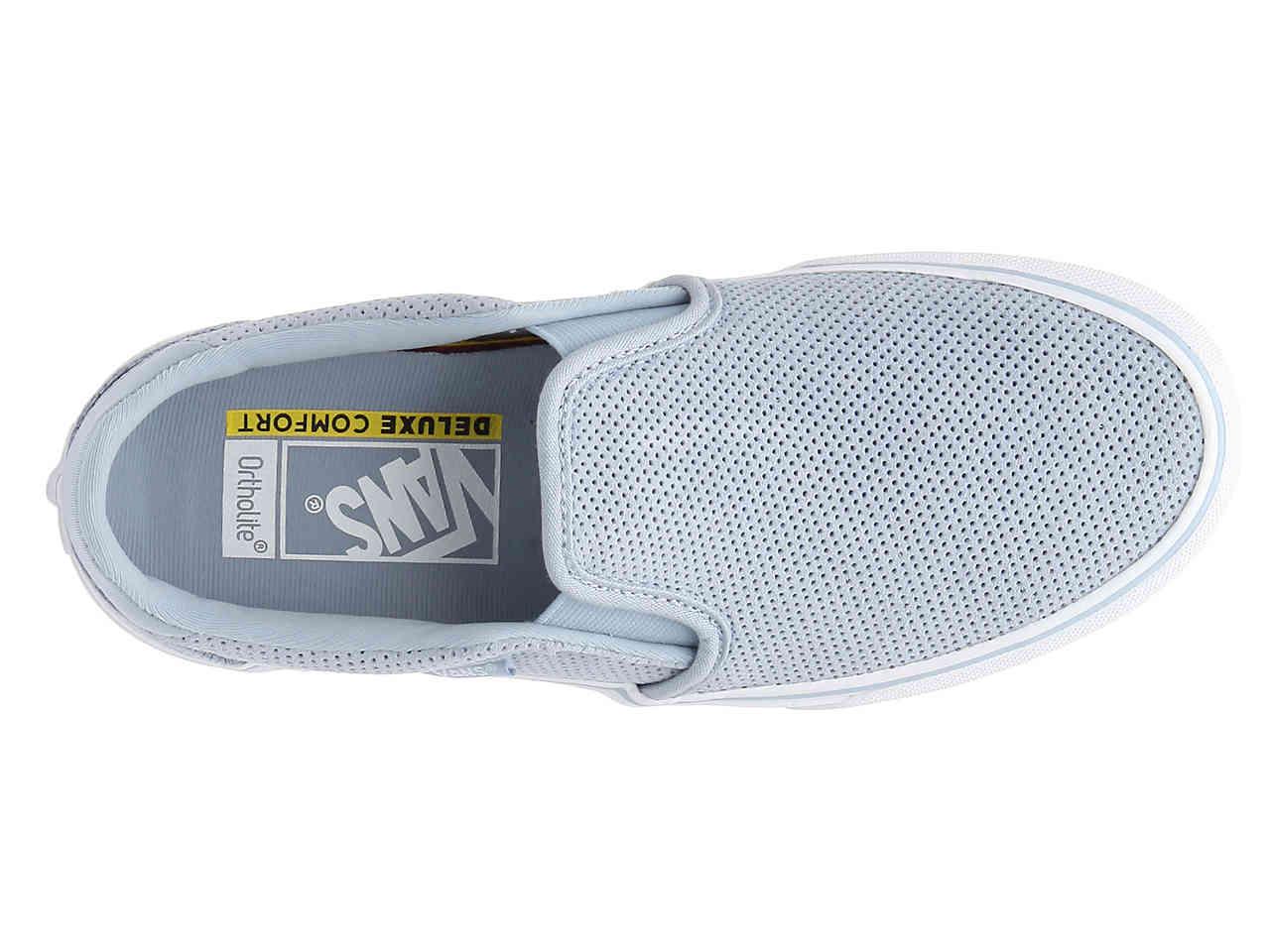 Vans Suede Asher Deluxe Slip-on Sneaker in Sky Blue (Blue) | Lyst