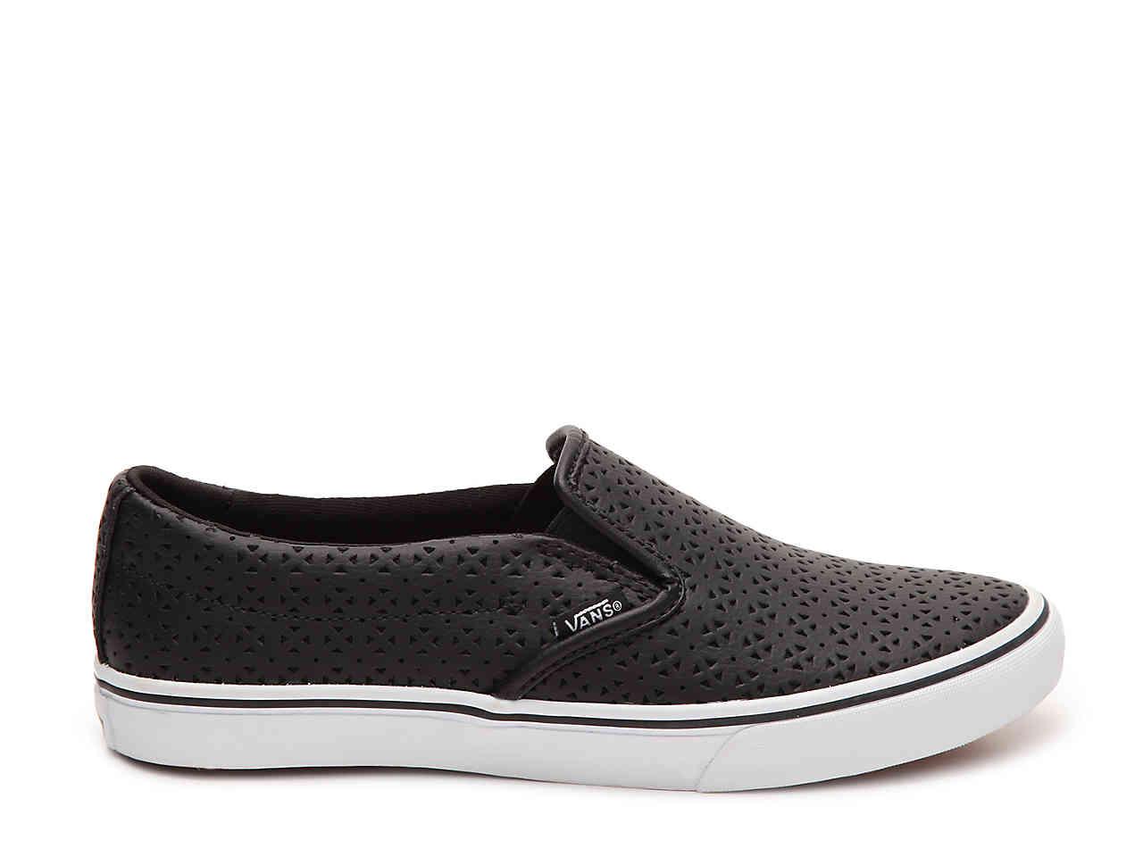 Vans Asher Lo Floral Perforated Slip-on Sneaker in Black - Lyst