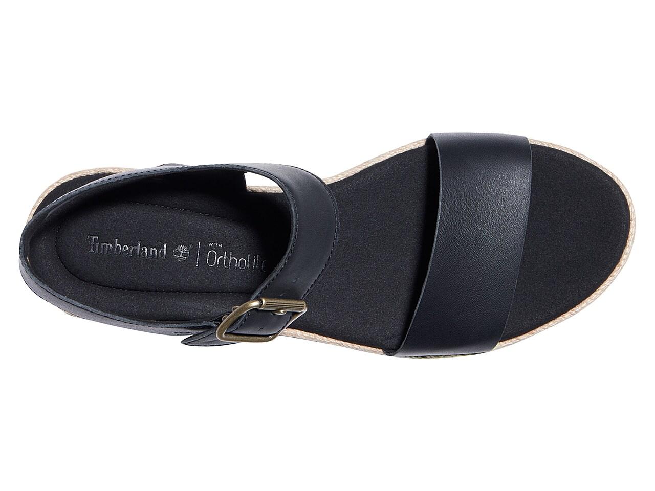 Timberland Santorini Sun Espadrille Wedge Sandal in Black | Lyst