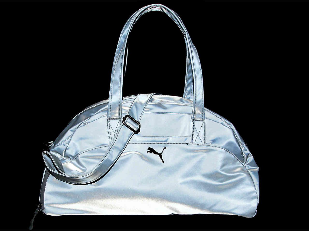 puma gym bag silver