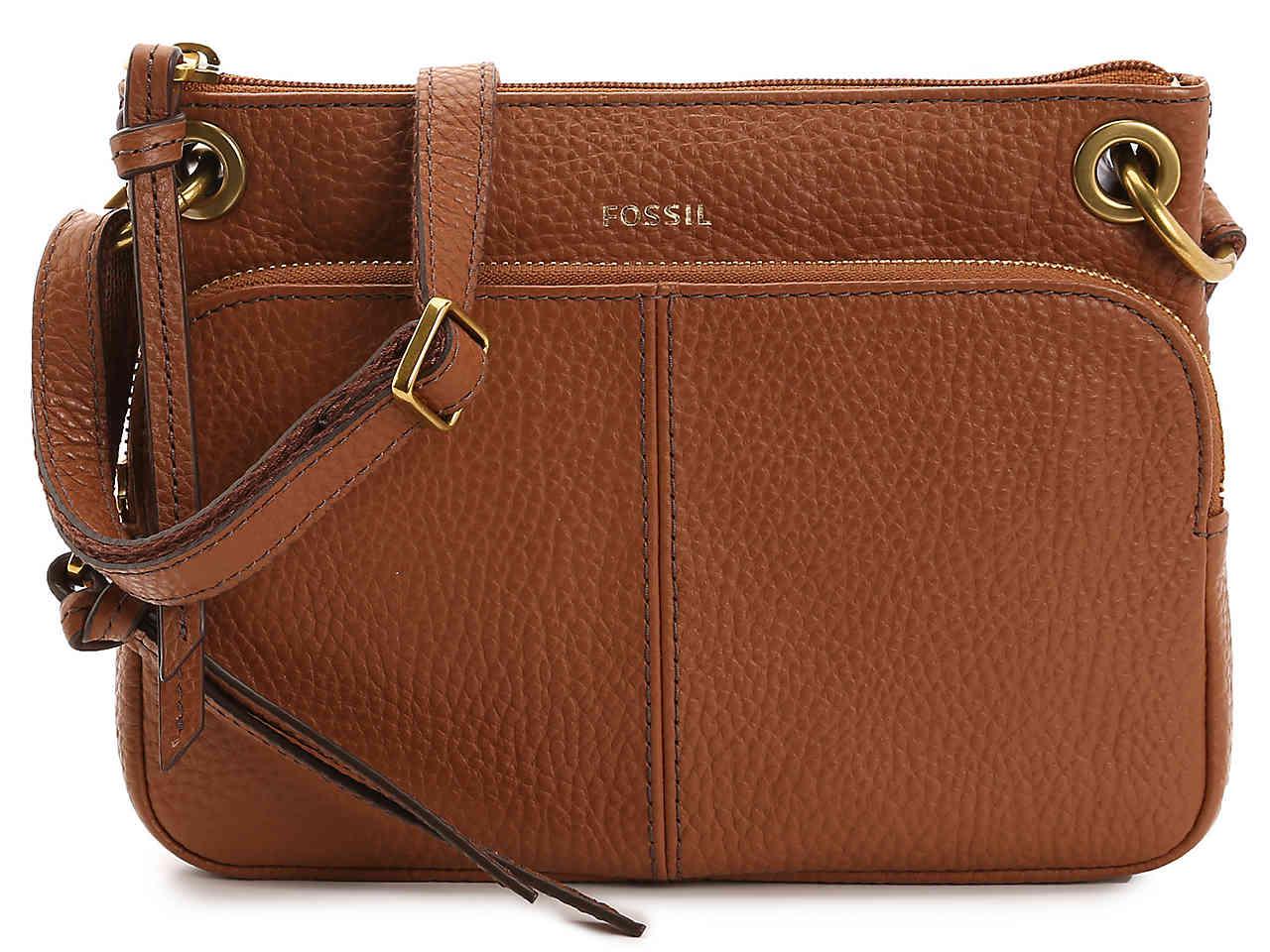 Fossil Karli Leather Crossbody Bag in Brown - Lyst