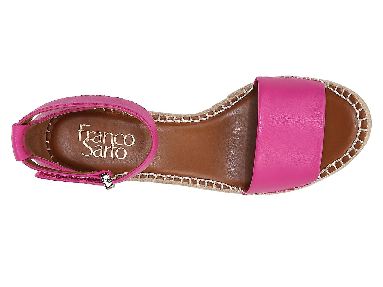 Franco Sarto Clemens Espadrille Wedge Sandal in Pink | Lyst