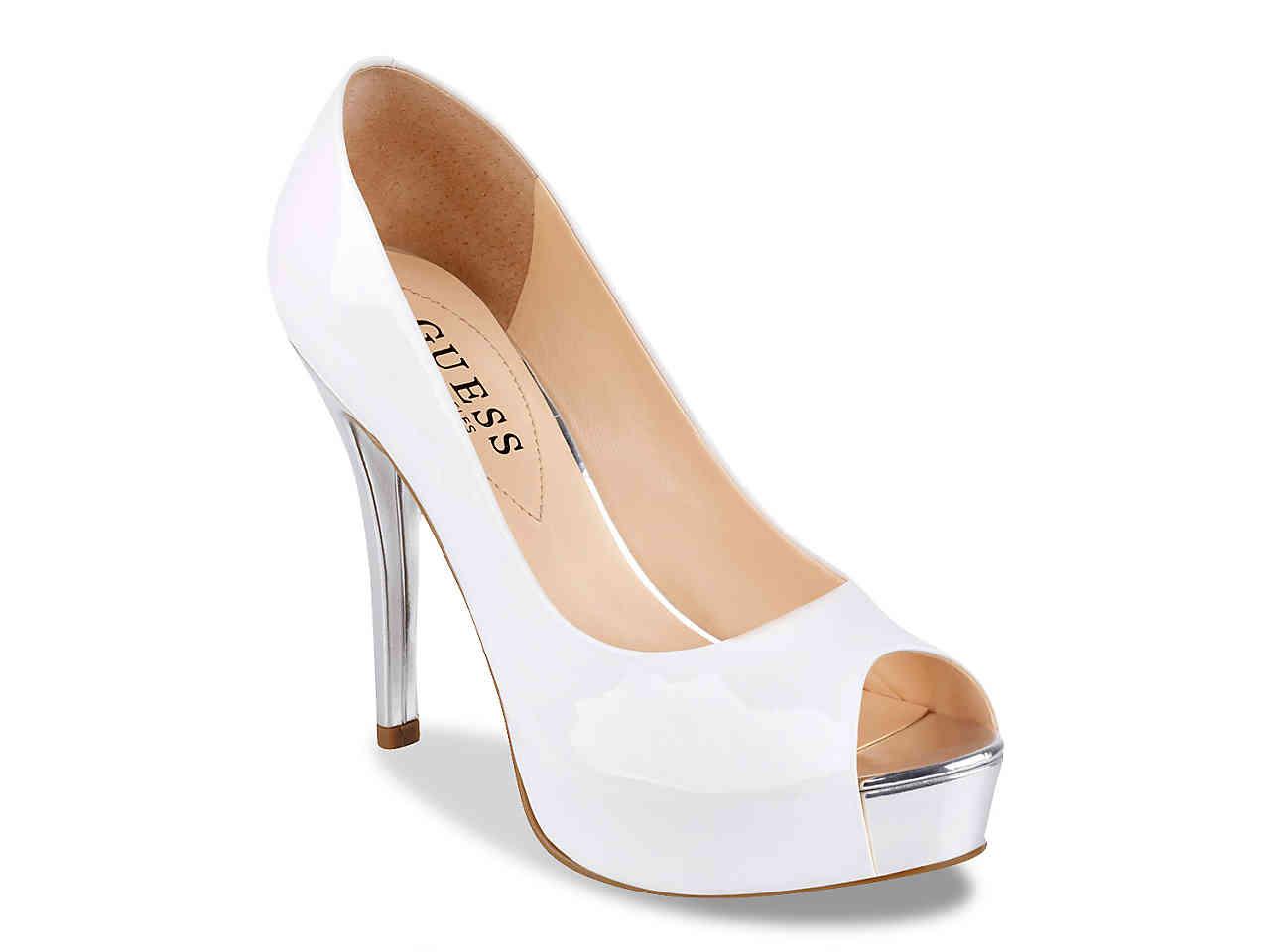 Guess Patches Platform Pump in White - Lyst