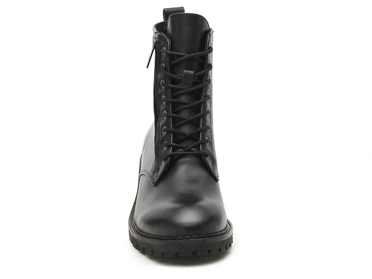 Halston Leather Lois Combat Boot in 