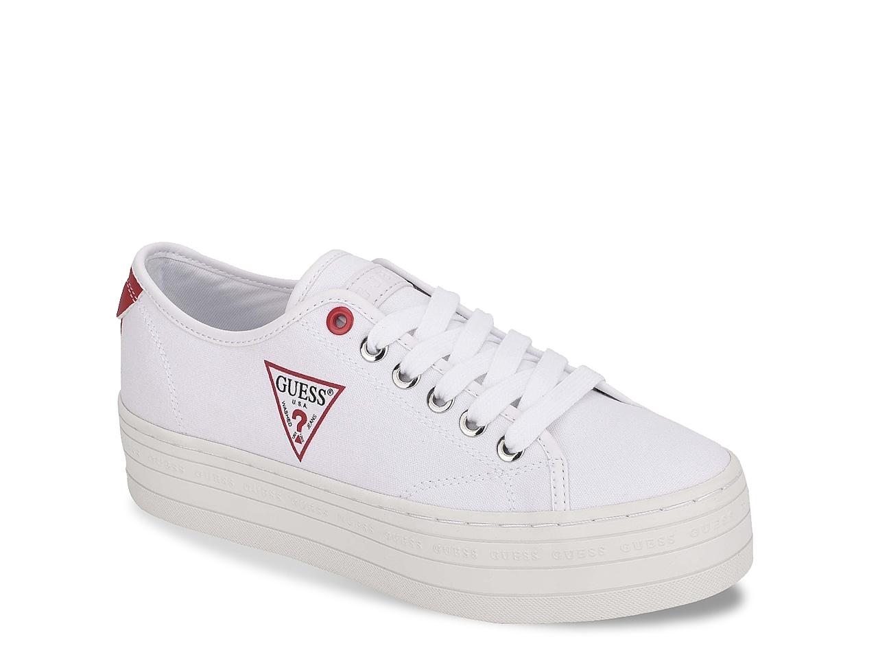 Guess Canvas Buddi Platform Sneaker in White - Lyst