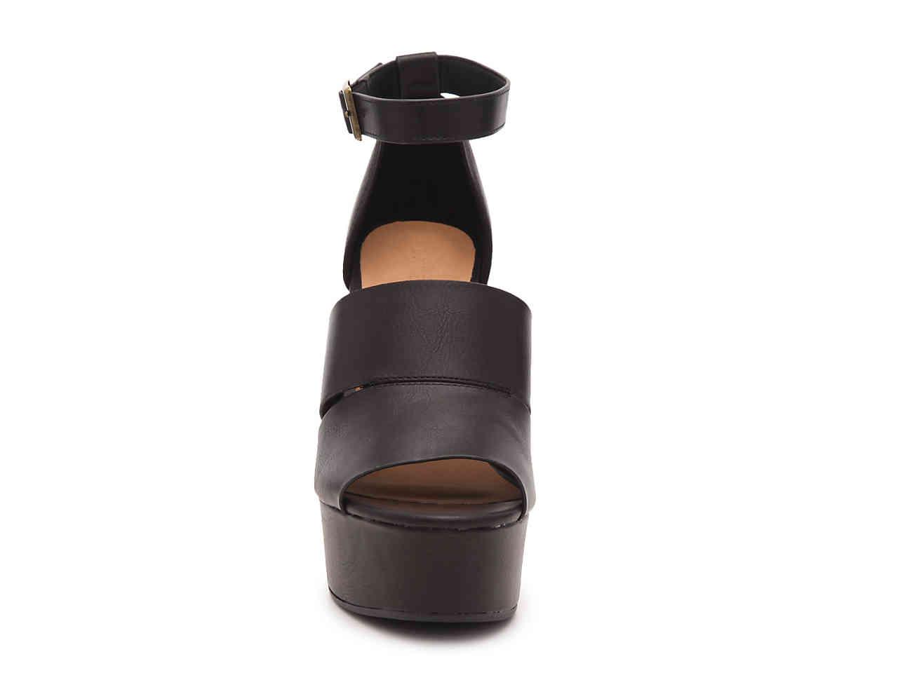 bamboo black platform sandals