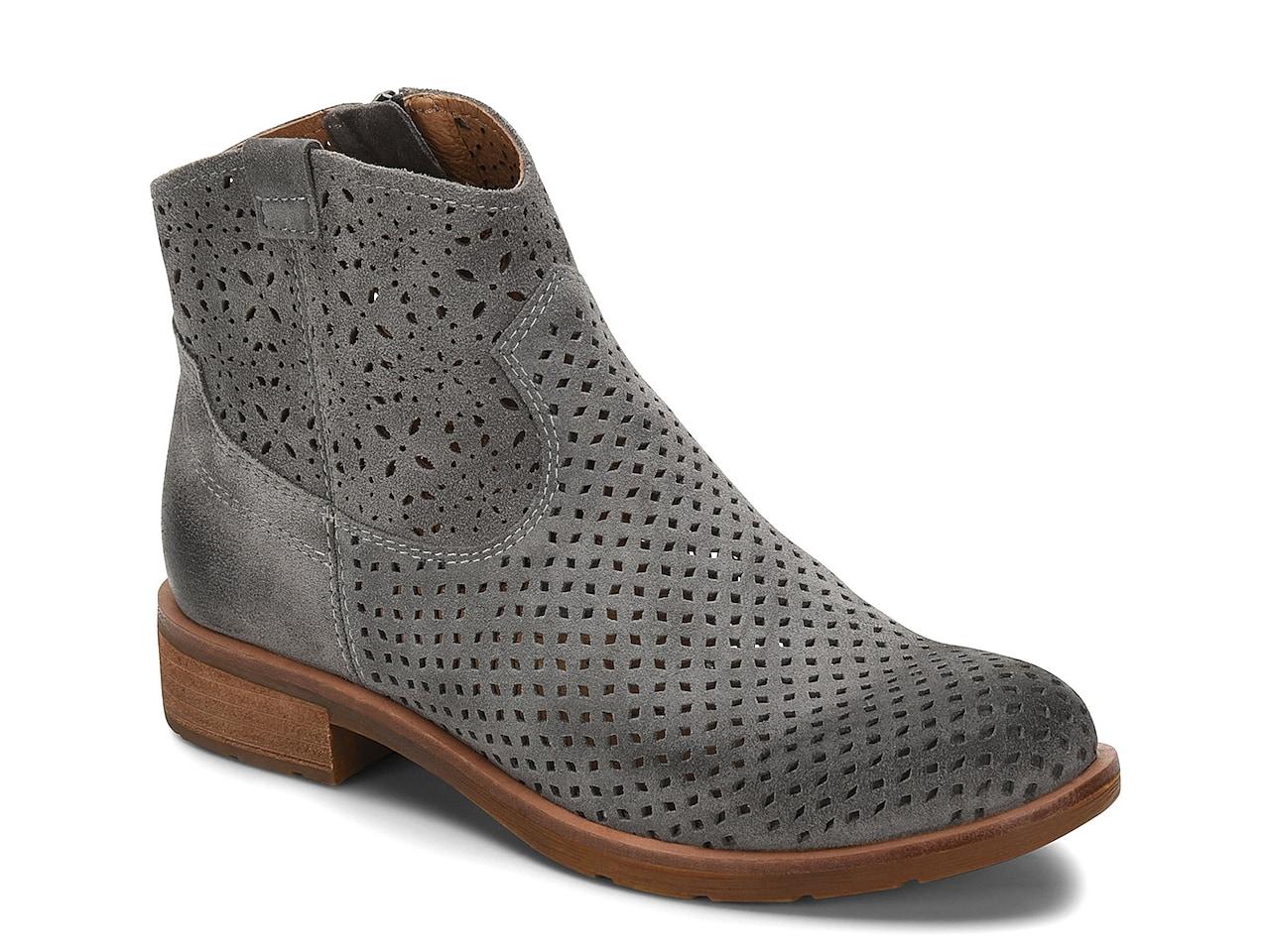 gray perforated booties