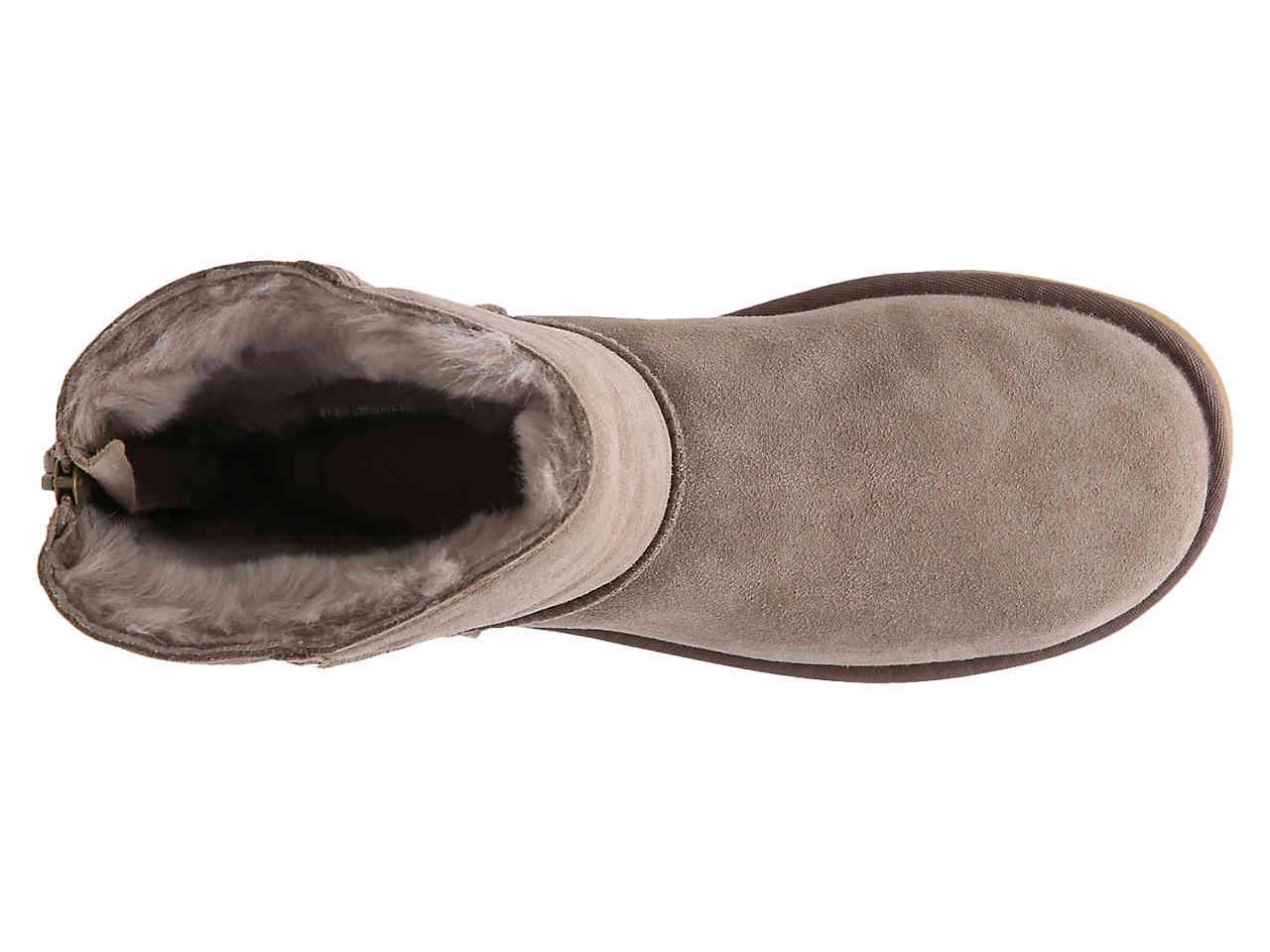 ugg classic short zip bootie grey