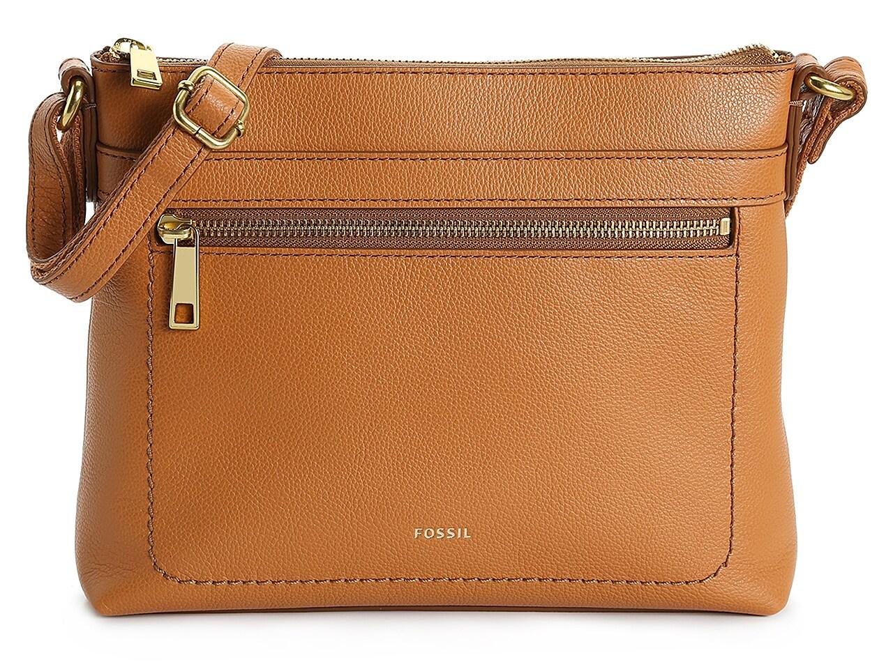 Fossil Evie Leather Crossbody Bag in Brown | Lyst