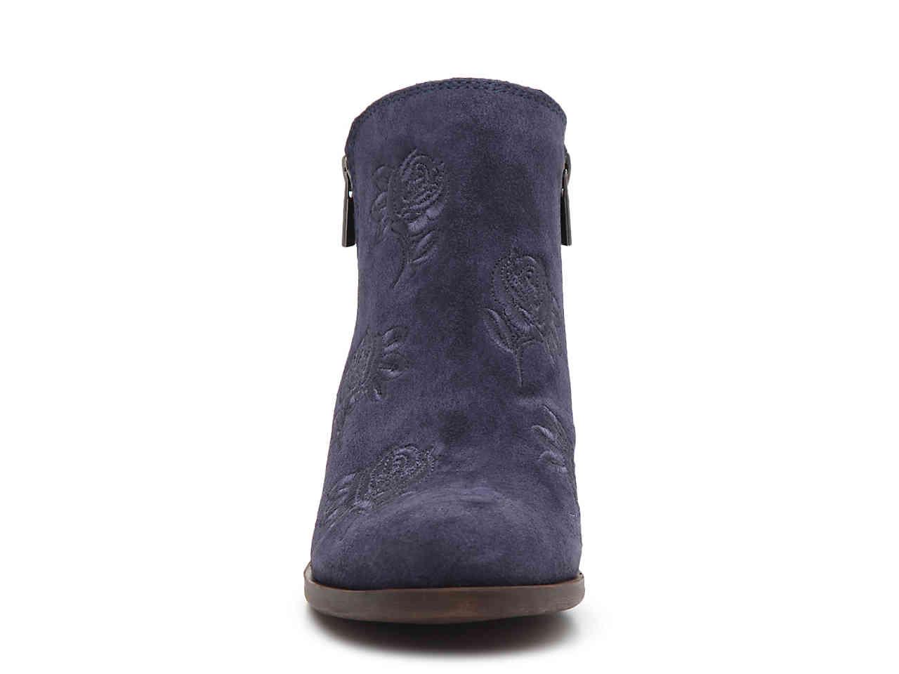 Lucky Brand Suede Basel Ankle Bootie in Navy (Blue) | Lyst