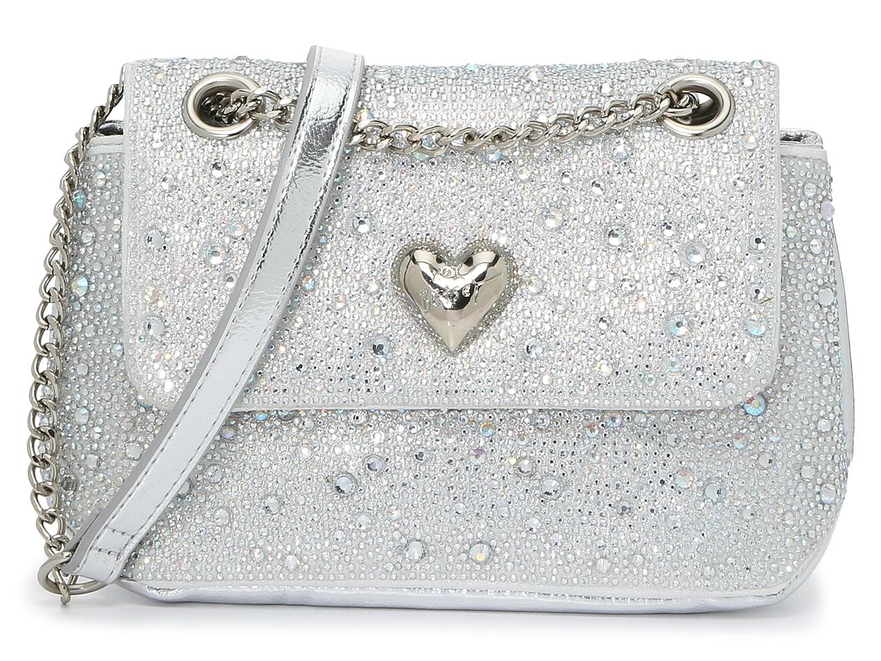 Betsey Johnson Rhinestone Heart Crossbody Bag in Metallic Lyst