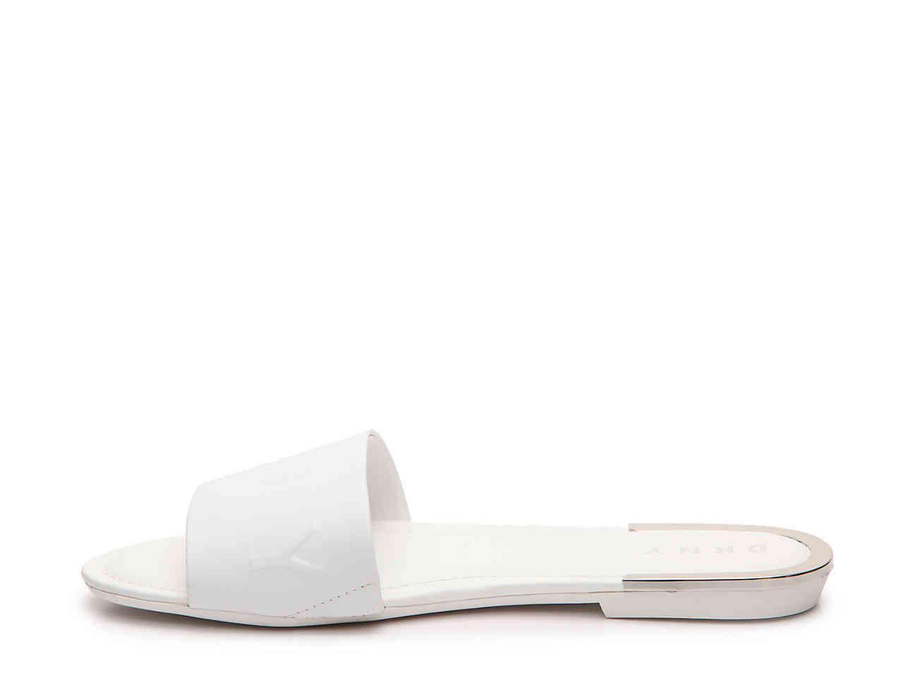 dkny white sandals