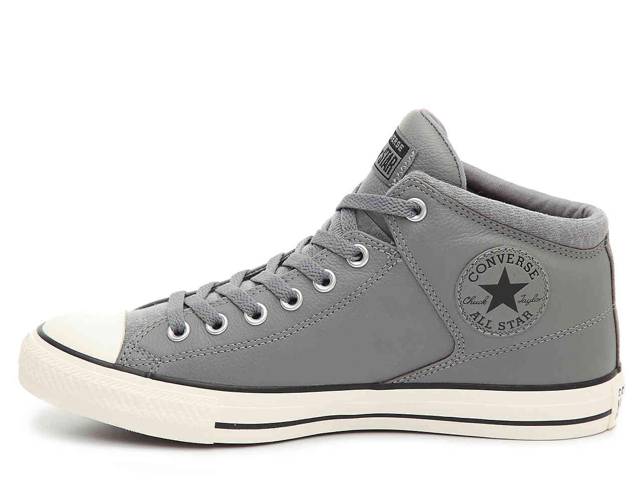 Converse Chuck Taylor All Star Hi Street Leather High Top Sneaker In Grey Gray For Men Lyst 
