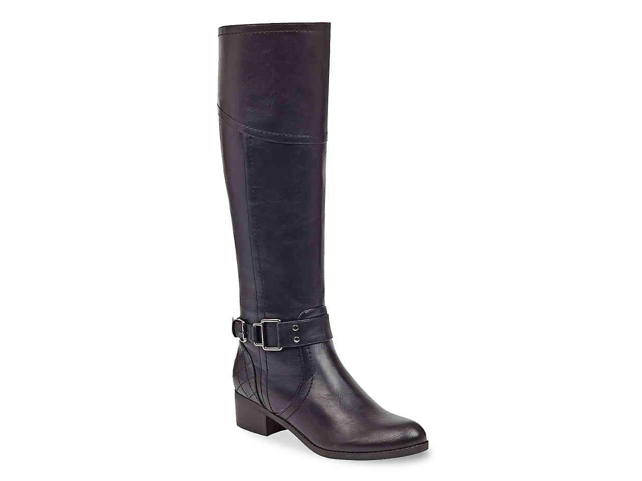 black wide calf riding boot