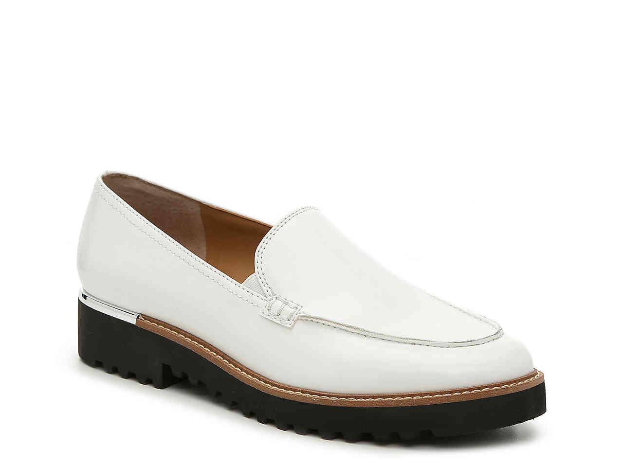 franco sarto white loafers