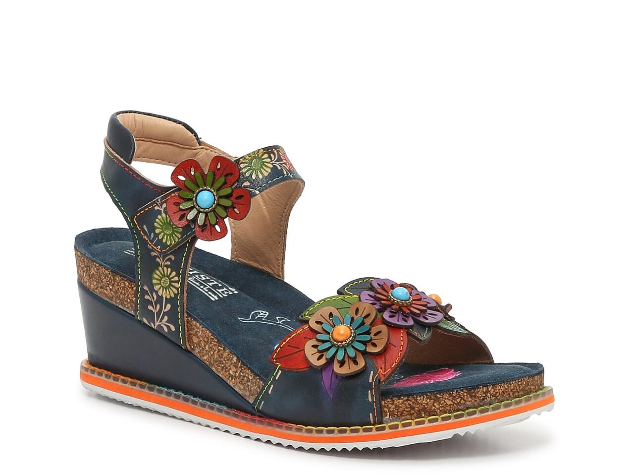 Spring Step Gazebo Wedge Sandal in Blue Lyst