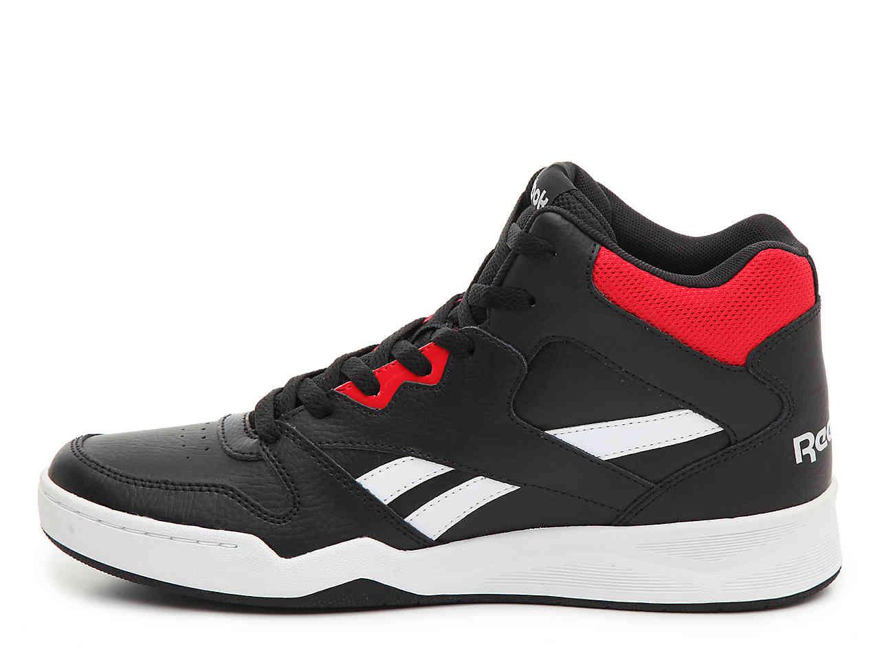 Reebok Leather Royal High-top Sneaker in Black/Red/White (Black) for Men - Lyst