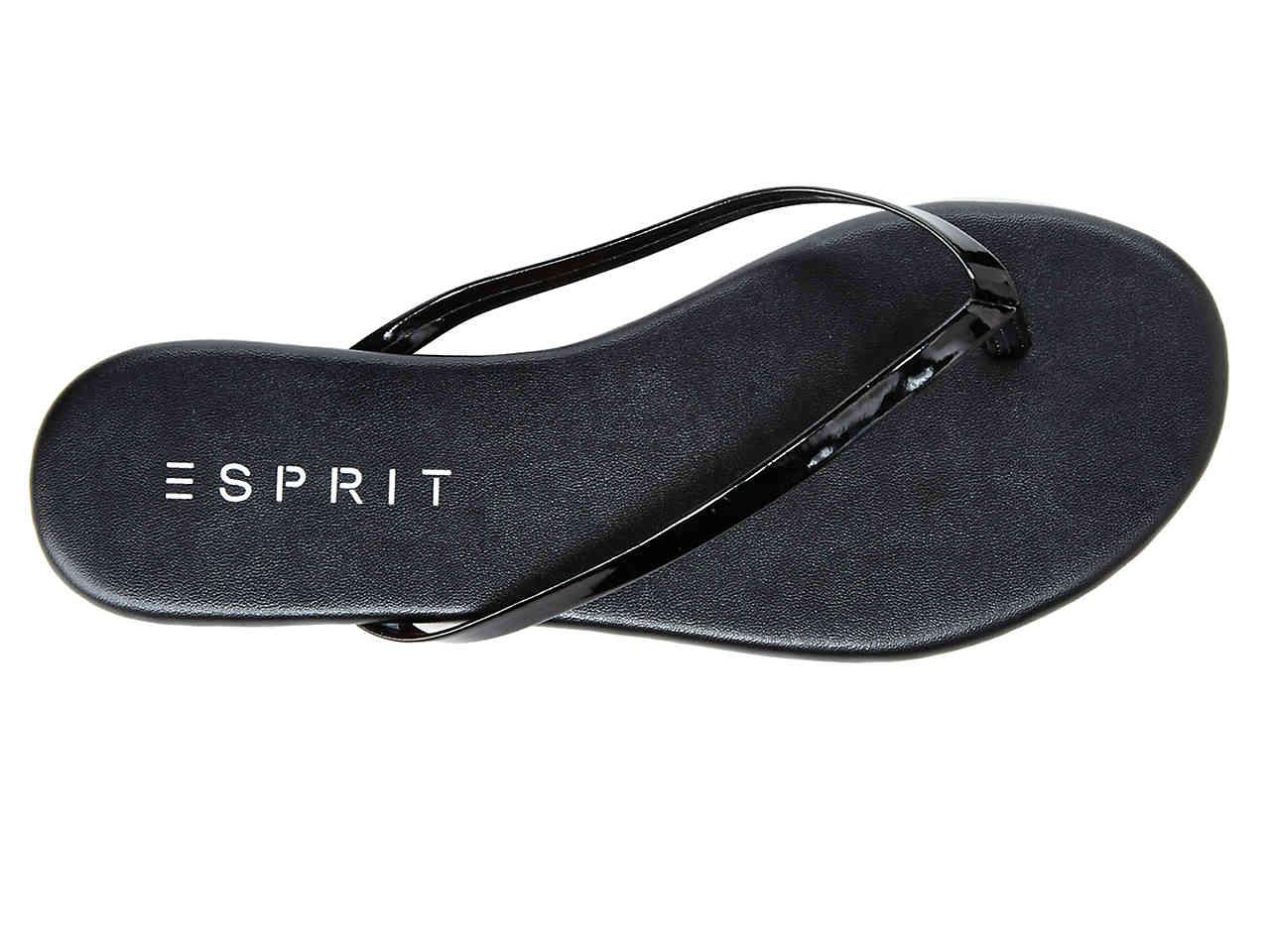 esprit black flip flops