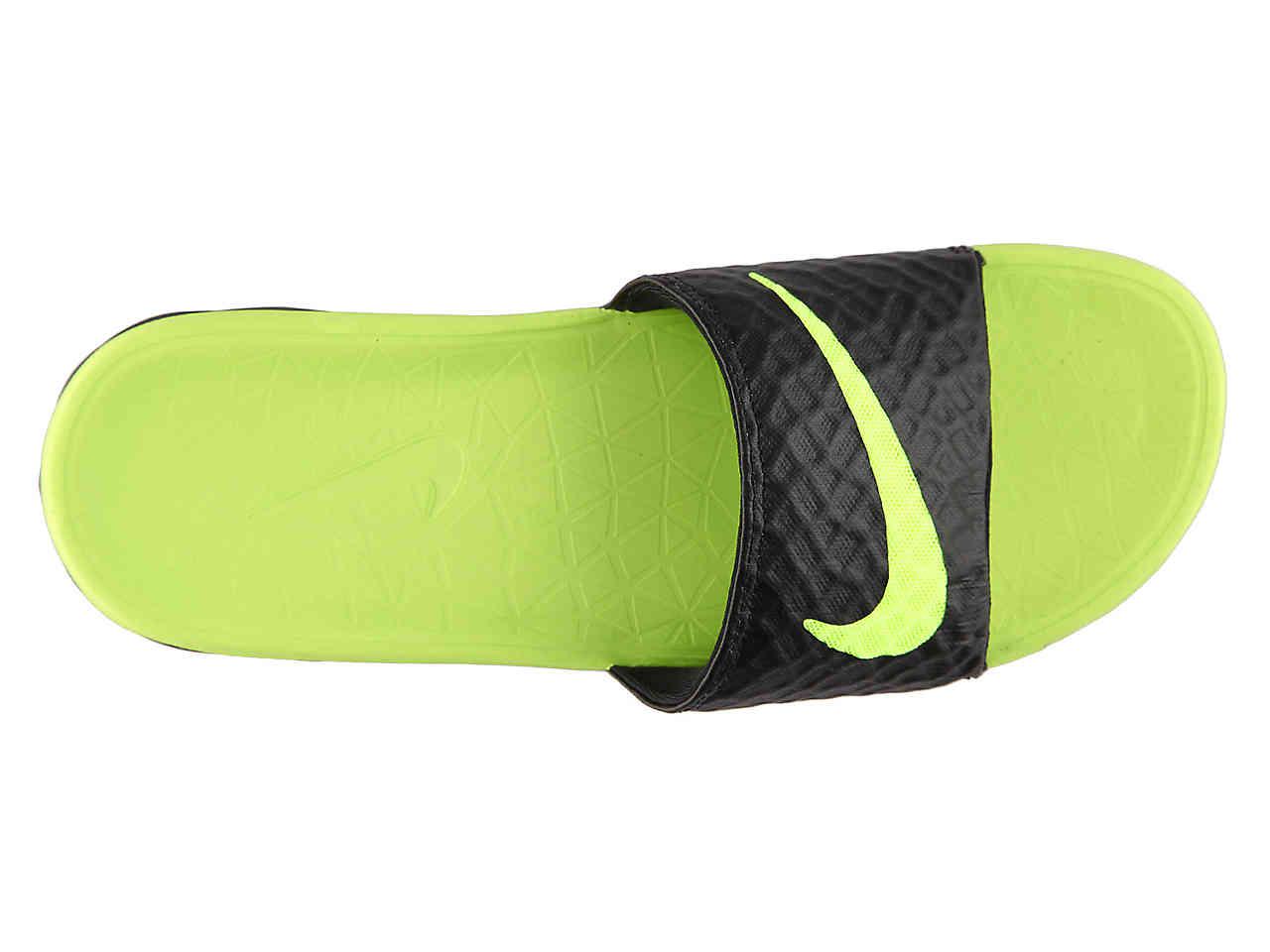 Nike Synthetic Benassi Solarsoft 2 Slide Sandal in Black/Neon Green (Green)  for Men - Lyst