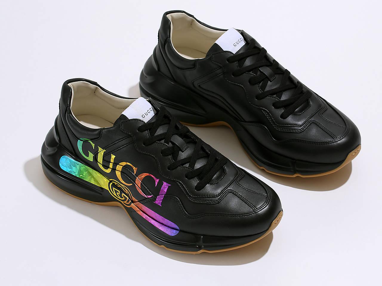 gucci black vintage rhyton sneakers