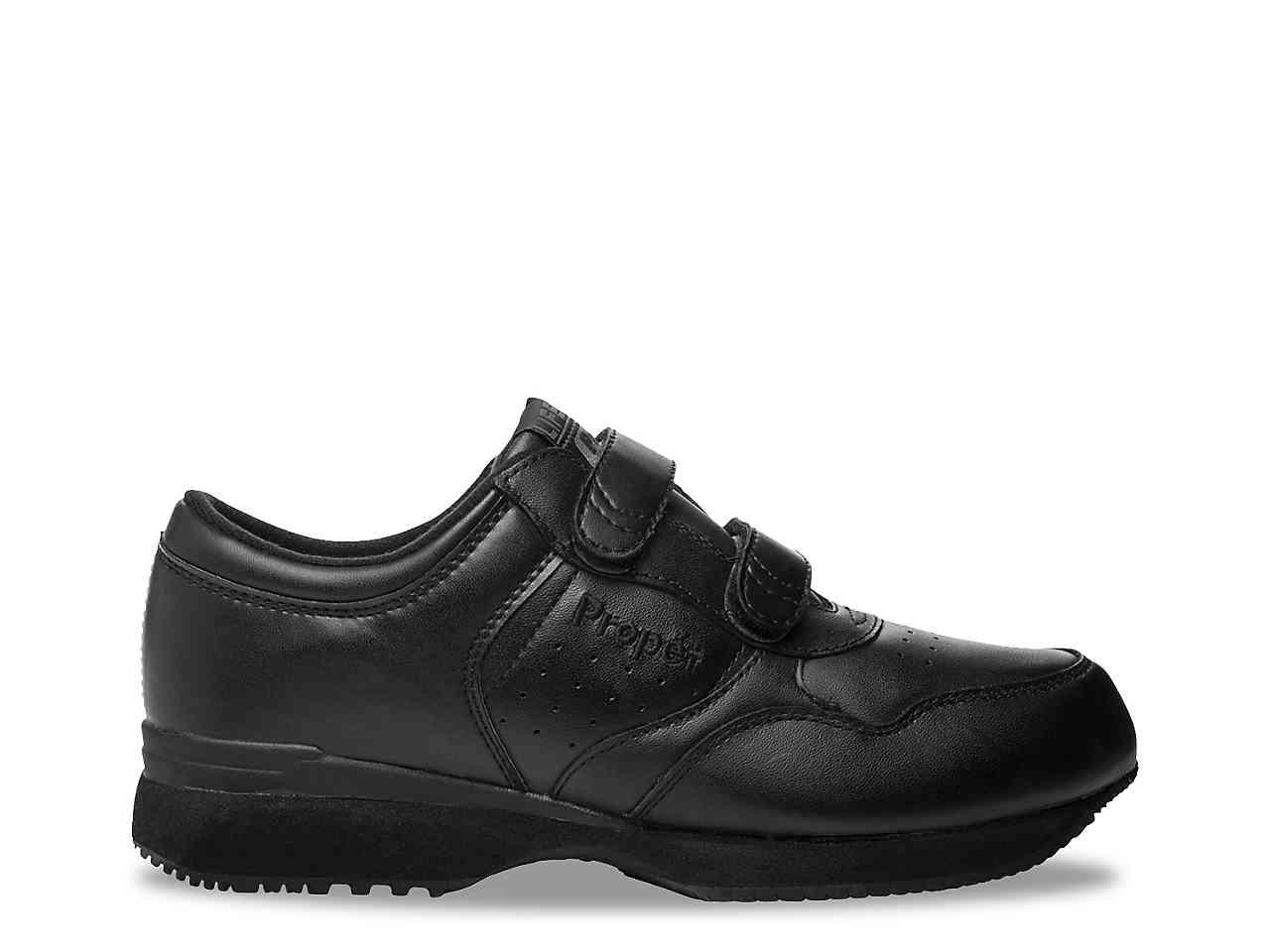 Propet Leather Life Walker Slip-on Walking Shoe in Black for Men - Lyst
