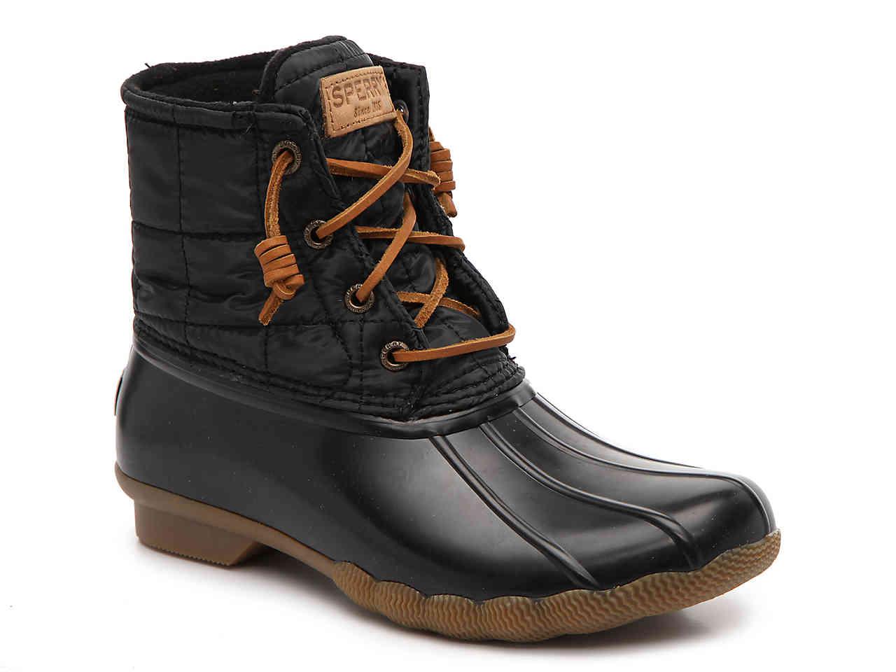 black sperry quilted duck boots