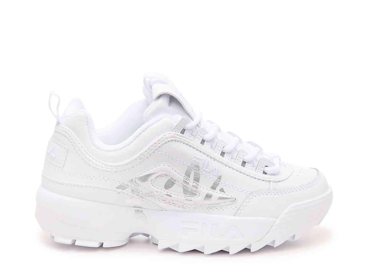 fila disruptor script silver