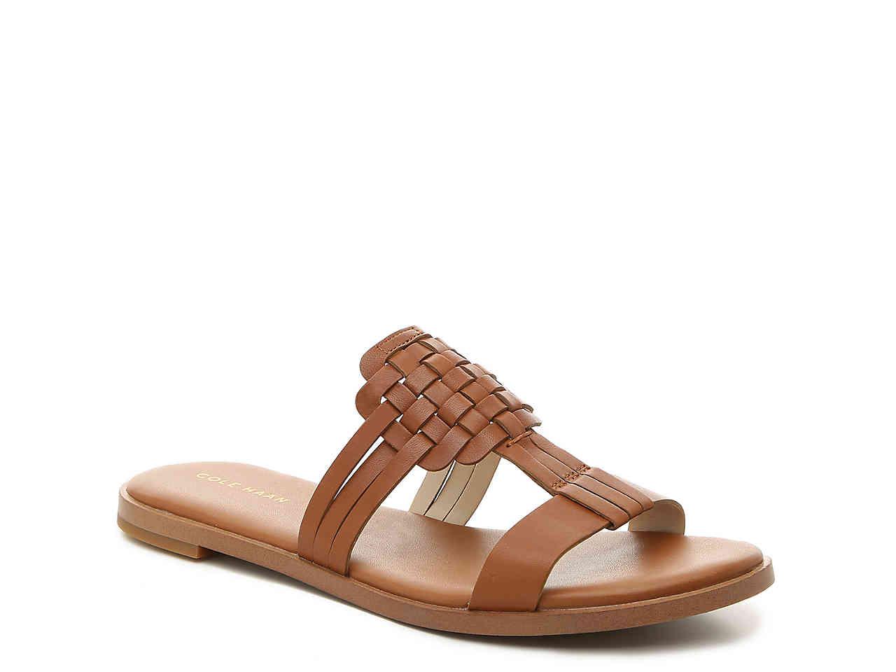 cole haan leather flat sandals