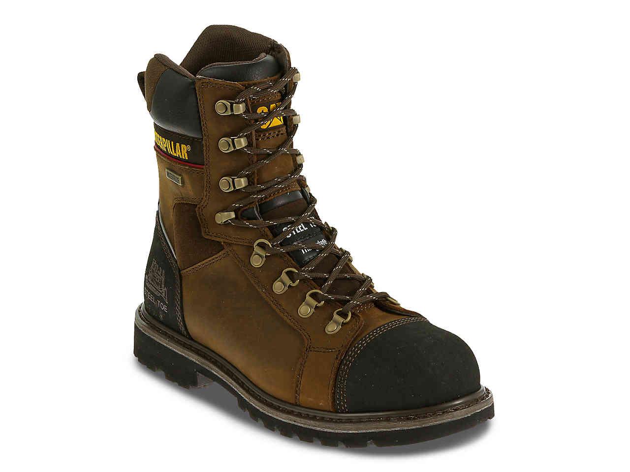 Caterpillar Leather Tracklayer Steel Toe Work Boot in Dark Brown (Brown) for Men Lyst